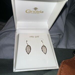 14K Gold Leaf Earrings